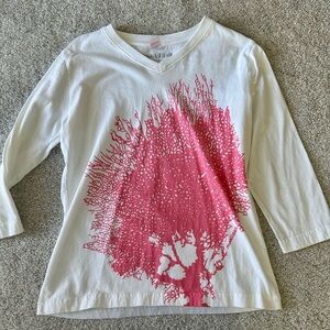 Marushka Women’s white t-shirt with pink design